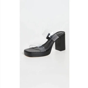 NEW $118 Schutz Ariella Black Leather Platform Sandal